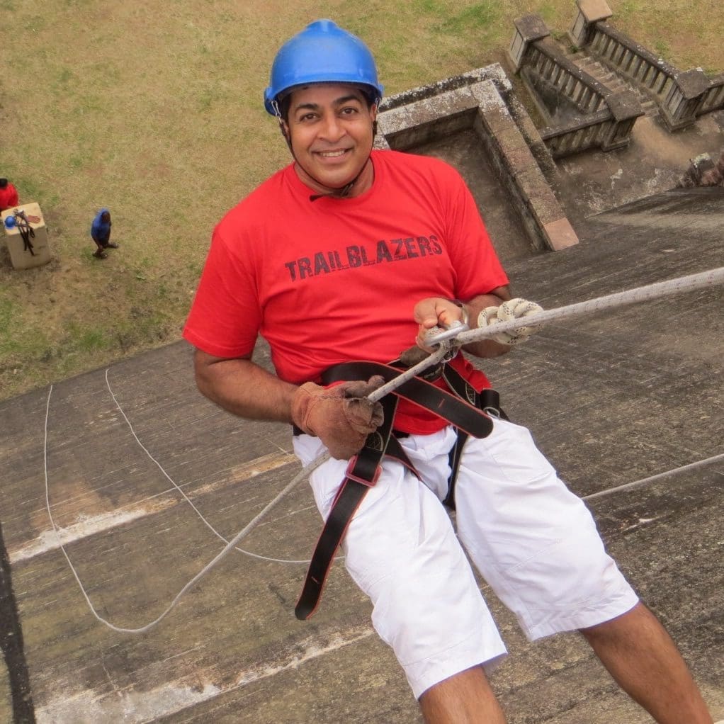 Man abseiling