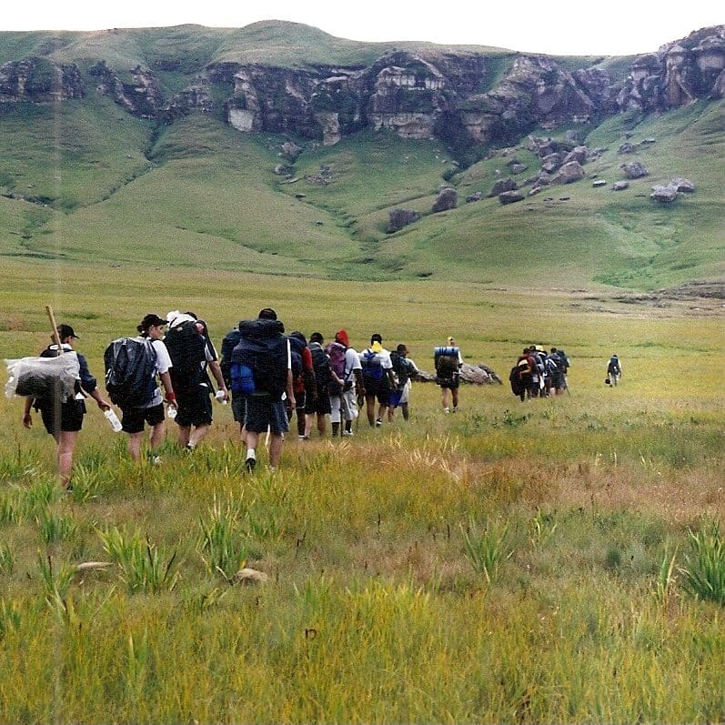 ORIENTEERING People hiking in field
